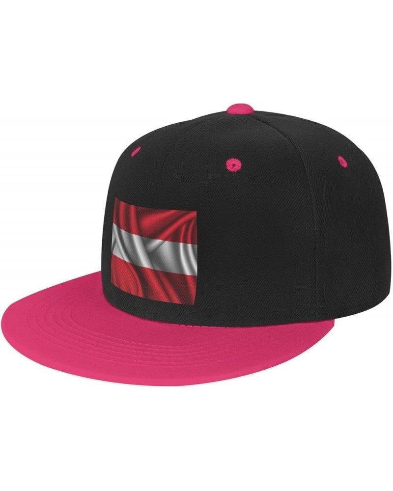 Silk Style Flag of Austria Baseball Cap for Men Women Snapback Hat Adjustable Flat Bill Hats Pink $14.34 Baseball Caps