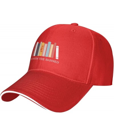 I'm with The Banned Baseball Cap Casual Mens Woman's Cowboy Hats Washable Adjusting Cowboy Hats Red $14.73 Baseball Caps