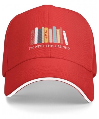 I'm with The Banned Baseball Cap Casual Mens Woman's Cowboy Hats Washable Adjusting Cowboy Hats Red $14.73 Baseball Caps