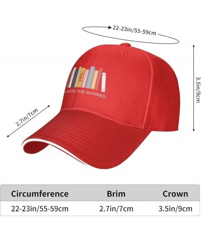 I'm with The Banned Baseball Cap Casual Mens Woman's Cowboy Hats Washable Adjusting Cowboy Hats Red $14.73 Baseball Caps