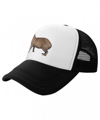 Cute-Capybara-Rodents-Animal Funny Gifts Baseball Hats Dad Hat Unisex Cotton Distressed Vintage Baseball Cap Black $11.39 Bas...