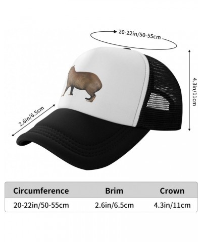 Cute-Capybara-Rodents-Animal Funny Gifts Baseball Hats Dad Hat Unisex Cotton Distressed Vintage Baseball Cap Black $11.39 Bas...