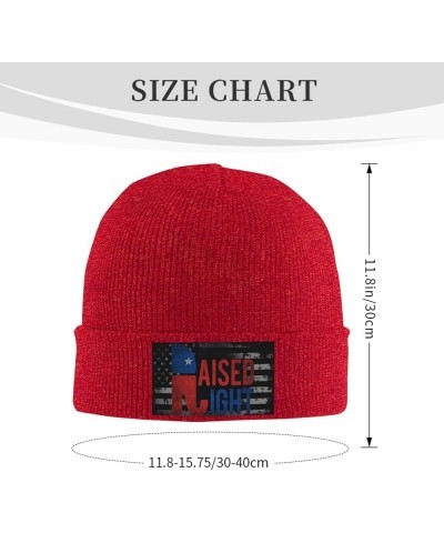 Raised Right Vintage Republican Knit Hats Winter Warm Chunky Beanie Hat for Men Women Red $14.32 Skullies & Beanies