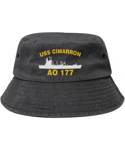 USS CIMARRON AO 177 Flag-Vintage Fisherman hat Sandwich hat Cowboy hat Baseball Cap Black $18.29 Baseball Caps