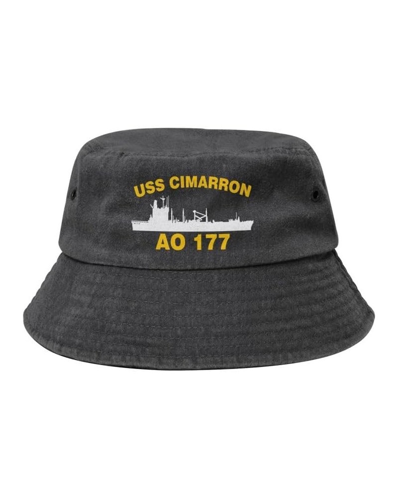 USS CIMARRON AO 177 Flag-Vintage Fisherman hat Sandwich hat Cowboy hat Baseball Cap Black $18.29 Baseball Caps