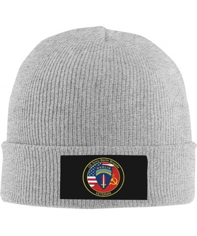 Army Berlin Brigade Veteran Unisex Beanie Winter Warm Skull Hat Knitted Hat Pullover Hat Black Gray $16.10 Skullies & Beanies