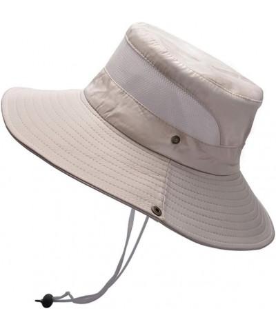 Fishing Boonie Wide Brim Sun Hat for Men Women Foldable & Adjustable Bucket Sunhat Breathable Cooling Mesh Hat E-beige $9.55 ...