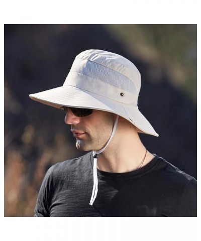 Fishing Boonie Wide Brim Sun Hat for Men Women Foldable & Adjustable Bucket Sunhat Breathable Cooling Mesh Hat E-beige $9.55 ...