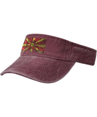 Silk Style Flag of North Macedonia Sun Visor Hats for Women Men Sun Hat Vintage Golf Hat Adjustable Baseball Cap Red $11.39 V...