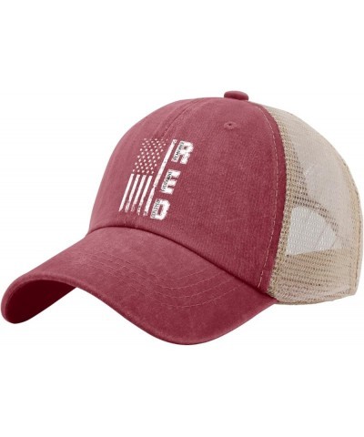 Remember Everyone Deployed Caps Running Cap AllBlack Trucker Hats Women Gifts for Him Golf Hats Wine Red02 $13.79 Sun Hats