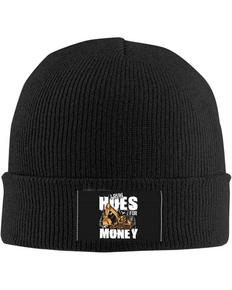 I Run Hoes for Money Beanie Hat Men Winter Knit Hat Women Slouchy Skull Cap Knitted Hat Sleep Caps Hedging Hat Black Black $9...