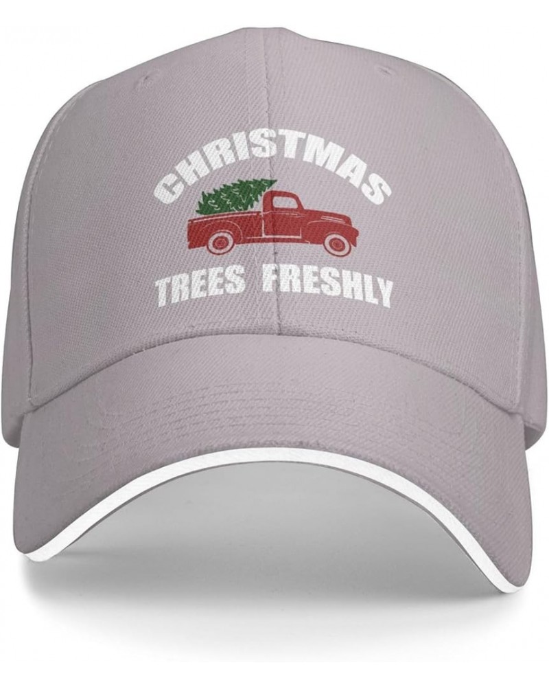 Christmas Trees Freshly Funny Hat Velcro Adjustable Trucker Baseball Cap Men Women Gift Gray $9.86 Baseball Caps