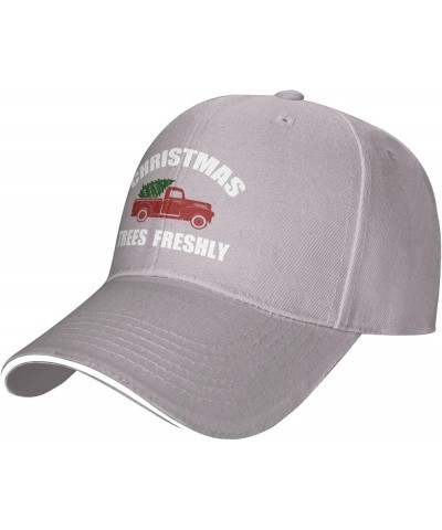 Christmas Trees Freshly Funny Hat Velcro Adjustable Trucker Baseball Cap Men Women Gift Gray $9.86 Baseball Caps