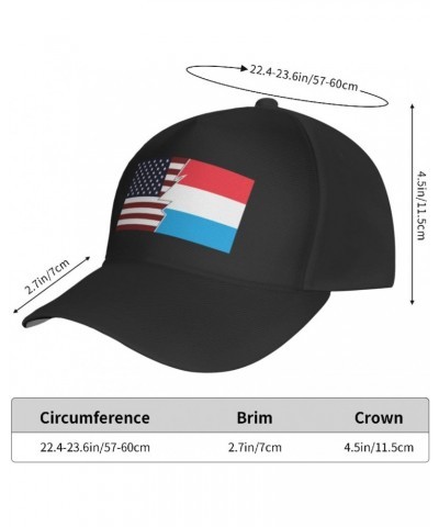 Adjustable Torn Style Us and Luxembourg Flags Baseball Cap for Men Women Baseball Hat Outdoor Casual Breathable Caps Trucker ...