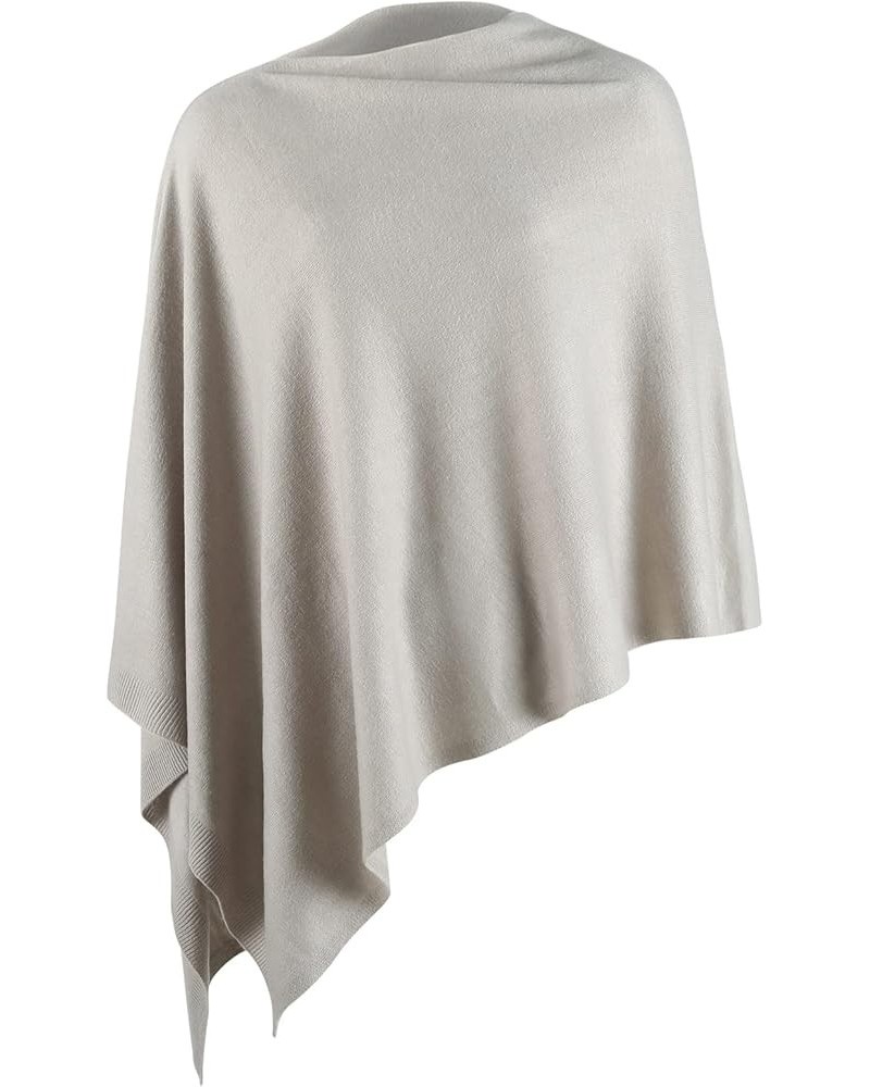 Women Ponchos Sweater Versatile Lightweight Solid Knitted Shawl Wrap Scarf Cape Accessories for Womens Otameal Mink $17.59 Sc...