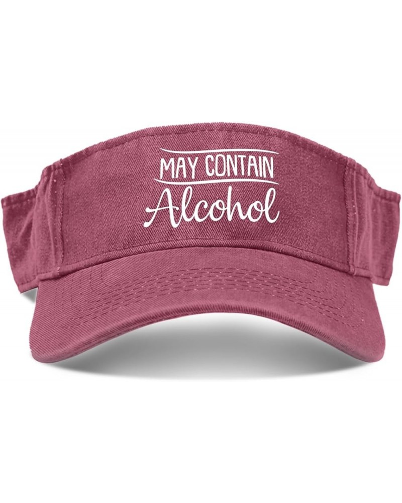 May Contain Alcohol Hats Visor Hats for Teens Golf Caps Lightweight Running Caps Deep Rose $10.98 Sun Hats