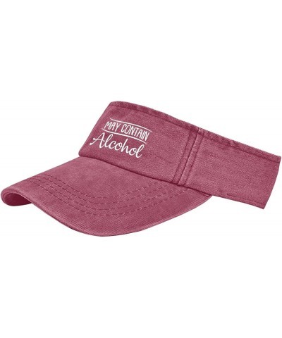 May Contain Alcohol Hats Visor Hats for Teens Golf Caps Lightweight Running Caps Deep Rose $10.98 Sun Hats