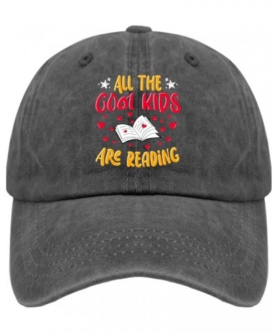 All The Cool Kids are Reading caps Vintage Cotton Washed Baseball Caps Adjustable Dad Hat Crazy Pigment Black $10.39 Baseball...