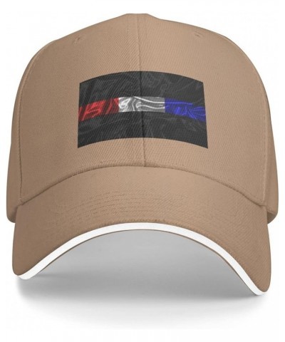 Silk Style Thin Line Red White Blue Flag Baseball Cap for Men Women Adjustabl Unisex Golf Dad Hat Natural $12.13 Baseball Caps