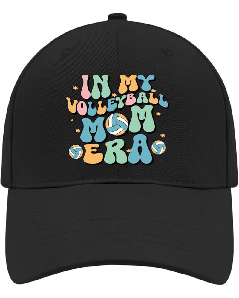 Soccer Mom Sun Hat Funny Trucker Hat AllBlack Mens Hats Gifts for Grandma Running Hat In My Volleyball Mom Era 5 $10.00 Sun Hats