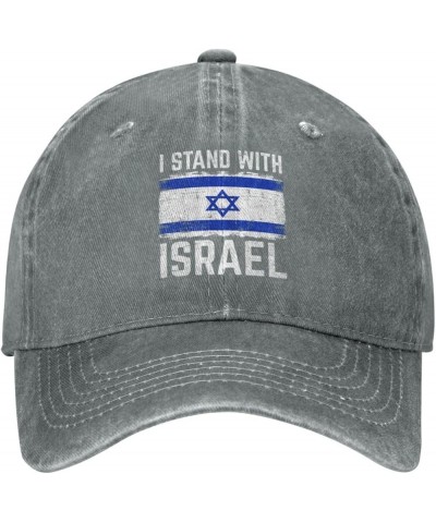 I Stand with Israel Flag,Support Israeli Cowboy Hat Men Vintage Baseball Cap Women Trucker Hat Snapback Hat Black Gray $10.24...