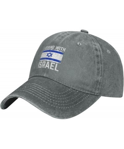 I Stand with Israel Flag,Support Israeli Cowboy Hat Men Vintage Baseball Cap Women Trucker Hat Snapback Hat Black Gray $10.24...