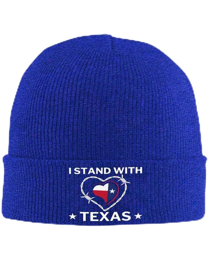 I Stand with Texas Hat Come Take It Barbed Wire Love Texas Beanie for Men Women Warm Winter Cap Knit Hat Blue $10.11 Skullies...