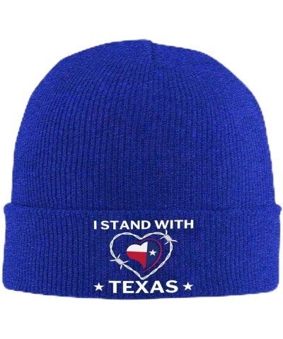 I Stand with Texas Hat Come Take It Barbed Wire Love Texas Beanie for Men Women Warm Winter Cap Knit Hat Blue $10.11 Skullies...