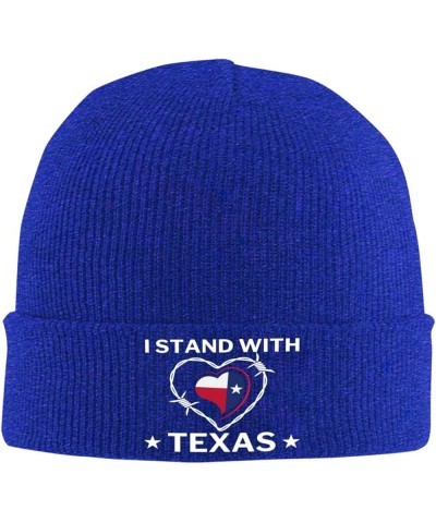 I Stand with Texas Hat Come Take It Barbed Wire Love Texas Beanie for Men Women Warm Winter Cap Knit Hat Blue $10.11 Skullies...