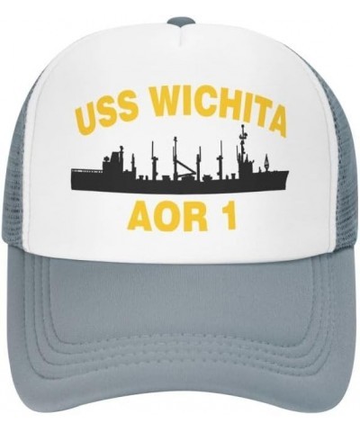 USS Wichita AOR 1 Flag-Baseball Caps Denim Hats Cowboy Knit hat Fisherman's hat Gray $17.60 Baseball Caps