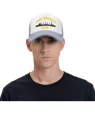 USS Wichita AOR 1 Flag-Baseball Caps Denim Hats Cowboy Knit hat Fisherman's hat Gray $17.60 Baseball Caps