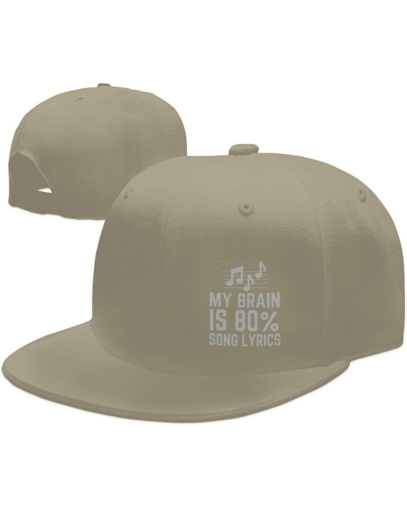 My Brain is 80% Song Lyrics Hatblack Flat Bill Caps Dad Hat Baseball Cap for Men Women Natural $11.88 Baseball Caps