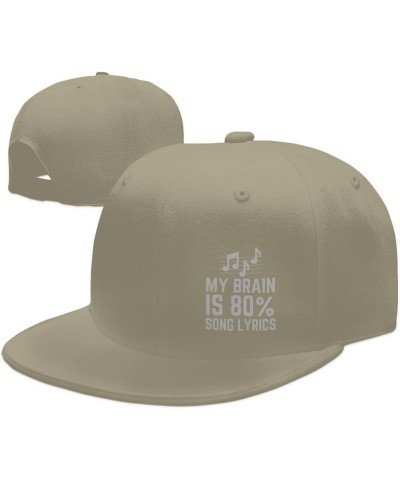 My Brain is 80% Song Lyrics Hatblack Flat Bill Caps Dad Hat Baseball Cap for Men Women Natural $11.88 Baseball Caps