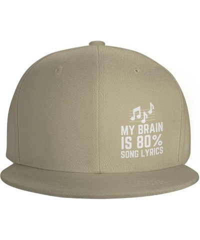 My Brain is 80% Song Lyrics Hatblack Flat Bill Caps Dad Hat Baseball Cap for Men Women Natural $11.88 Baseball Caps