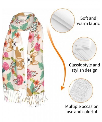 Unisex Lightweight Fashion Cute Cartoon Sheep Print Scarf Shawl For Spring Summer Fall, 77in x 27in Corgi Floral Flowers $17....