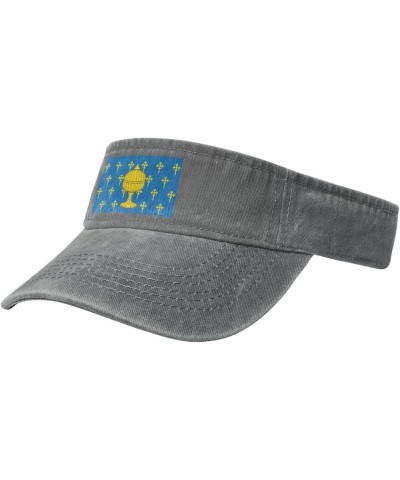 Bandeirareinogaliza Sun Visor Hats for Women Men Adjustable Sports Sun Hats Golf Cap Gray $13.55 Visors