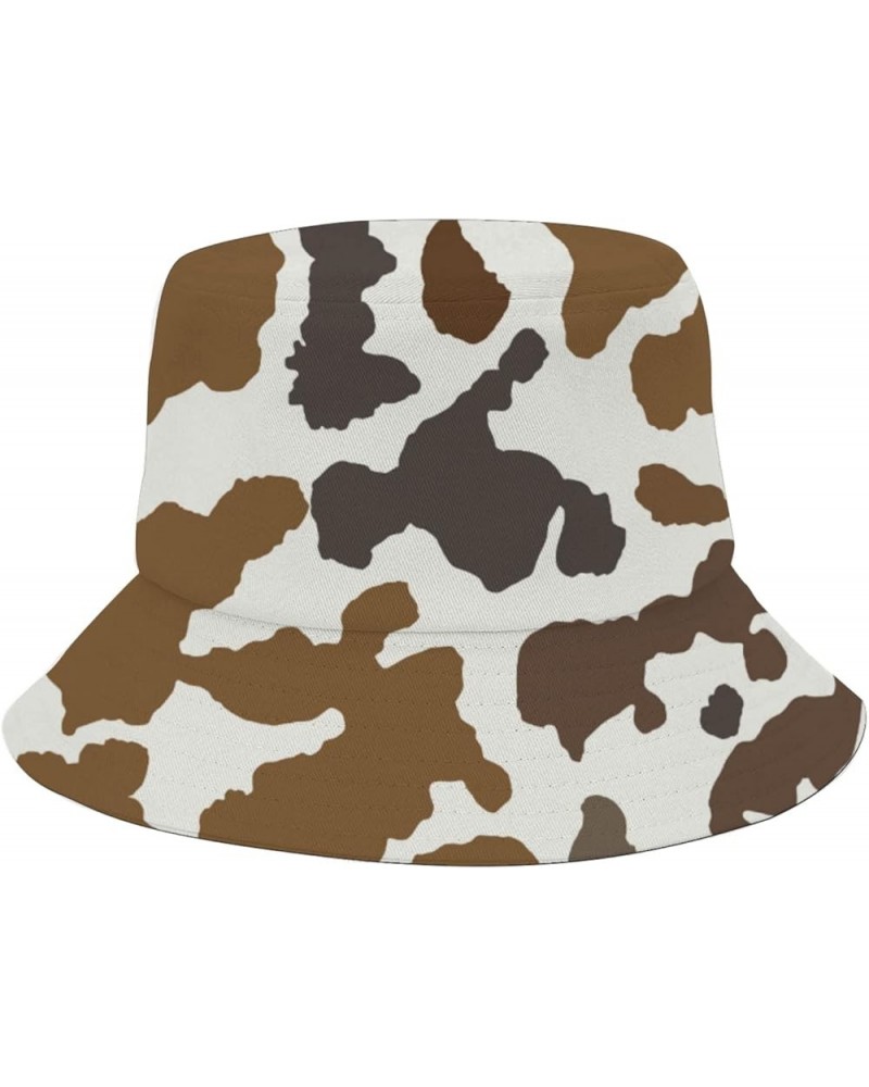 Funny Bucket Hats Cow Print Bucket Hats Leather Texture Cool Womens Hat Camping Accessories for Travel Must Have Cow Skin 4 $...