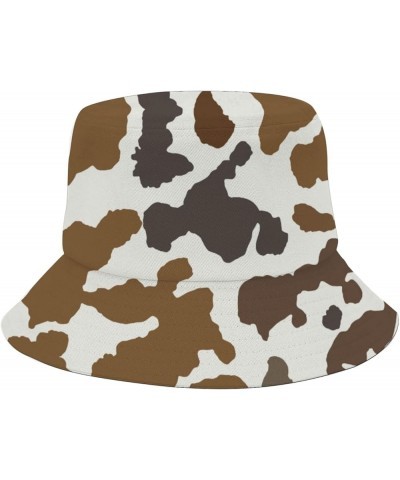 Funny Bucket Hats Cow Print Bucket Hats Leather Texture Cool Womens Hat Camping Accessories for Travel Must Have Cow Skin 4 $...