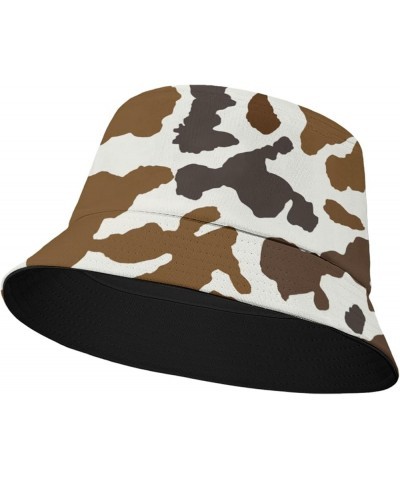 Funny Bucket Hats Cow Print Bucket Hats Leather Texture Cool Womens Hat Camping Accessories for Travel Must Have Cow Skin 4 $...