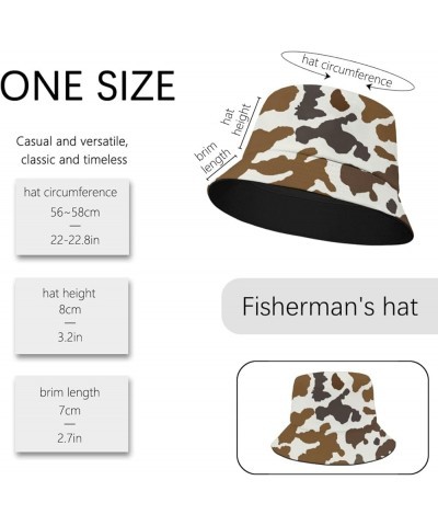 Funny Bucket Hats Cow Print Bucket Hats Leather Texture Cool Womens Hat Camping Accessories for Travel Must Have Cow Skin 4 $...