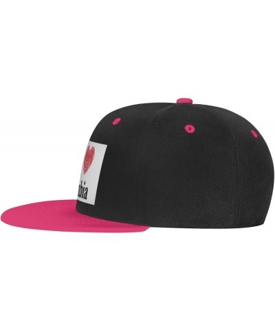 I Love Gambia Baseball Cap for Men Women Snapback Hat Adjustable Flat Bill Hats Pink $10.63 Baseball Caps