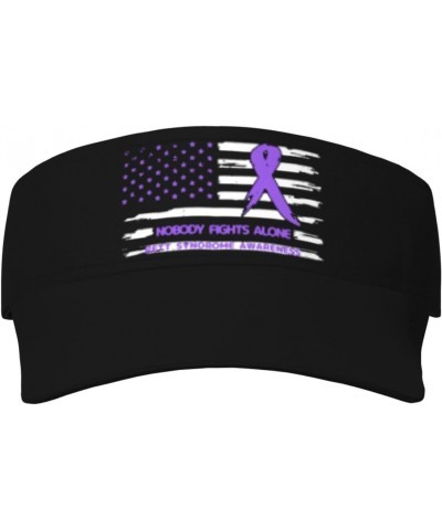 Rett Syndrome Awareness USA American Flag Purple Ribbon Visor Cap Adjustable Uv Protection Sun Visor Hats Empty Top Baseball ...