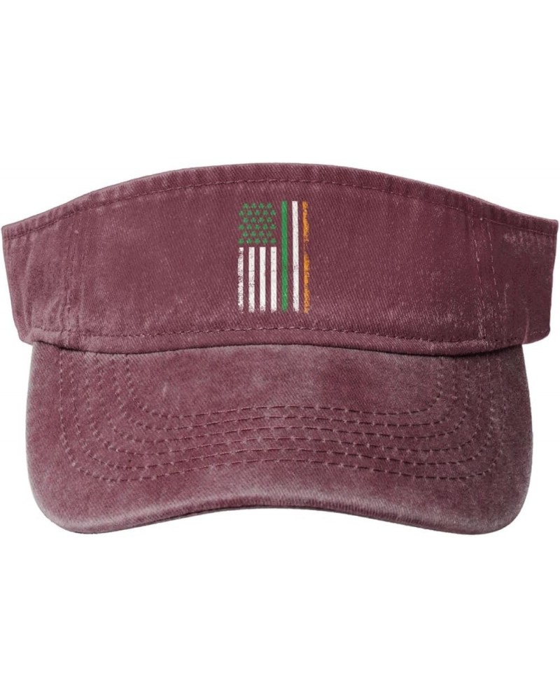 St. Patrick's Flag Sun Hat Sun Visor Hats for Women Men Baseball Cap Golf Hats Red $12.31 Visors