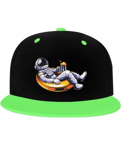 Astronauts Enjoying Snapback Hat for Men Women Baseball Cap Trucker Flat Bill Hats Dad Caps Green $12.85 Baseball Caps