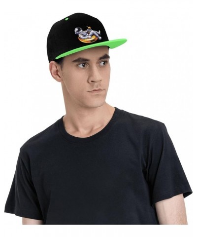 Astronauts Enjoying Snapback Hat for Men Women Baseball Cap Trucker Flat Bill Hats Dad Caps Green $12.85 Baseball Caps