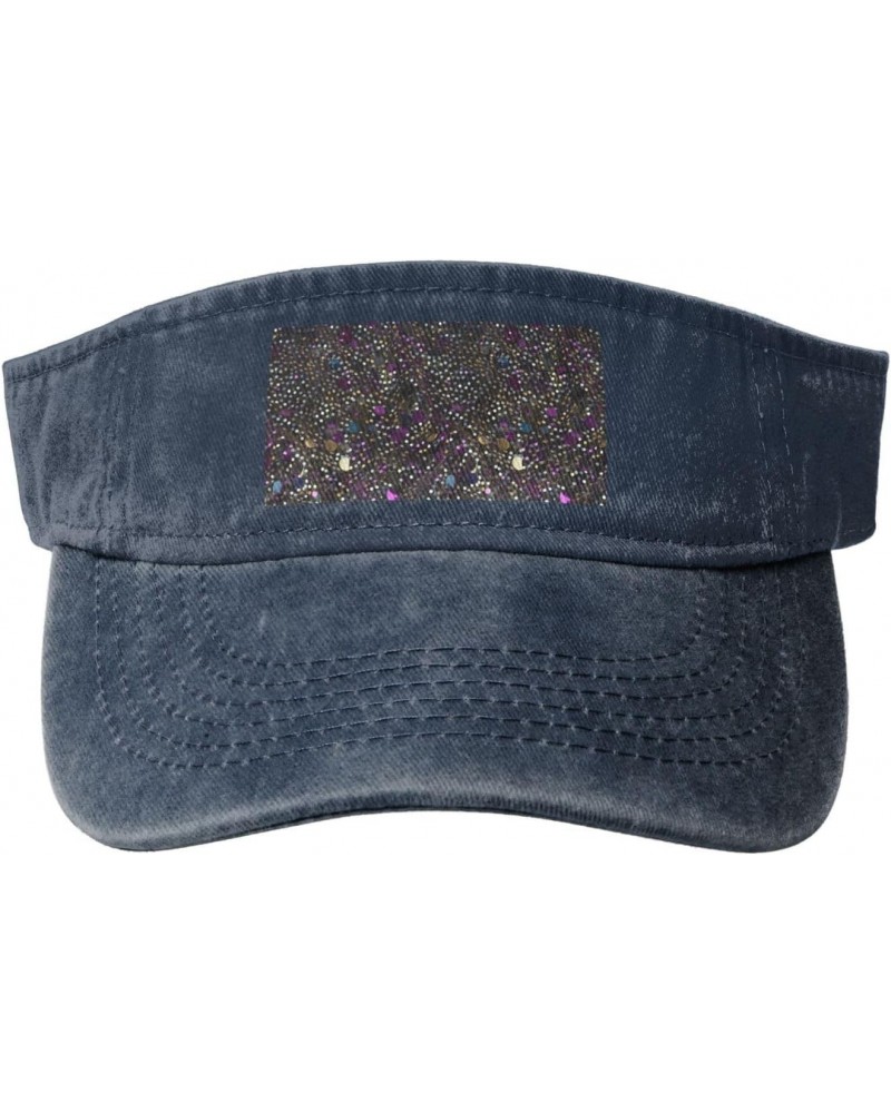 Glitter Sequin Spot Print Stylish Denim Open-Top Sun Hat for Everyday Wear and Sports $12.45 Sun Hats