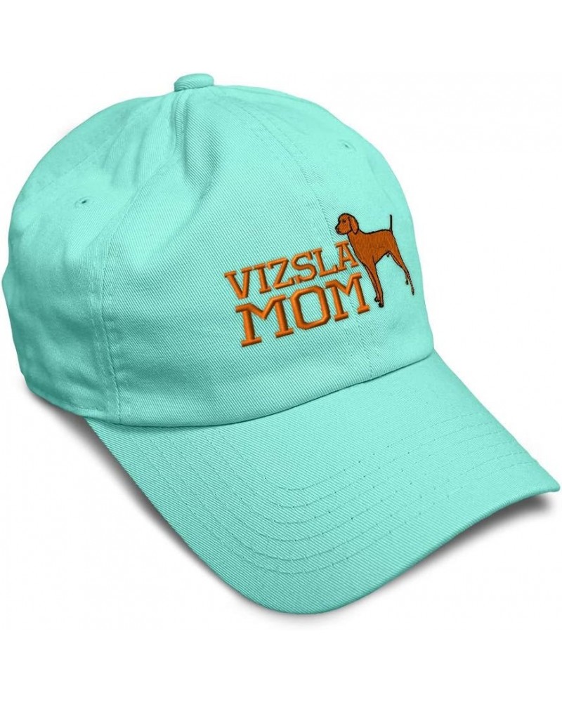 Soft Baseball Cap Vizsla Mom Embroidery Dogs Breed Twill Cotton Mom Dad Hats for Men & Women Mint Design Only $15.67 Baseball...