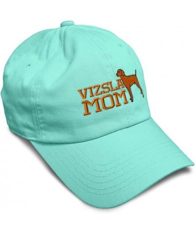 Soft Baseball Cap Vizsla Mom Embroidery Dogs Breed Twill Cotton Mom Dad Hats for Men & Women Mint Design Only $15.67 Baseball...