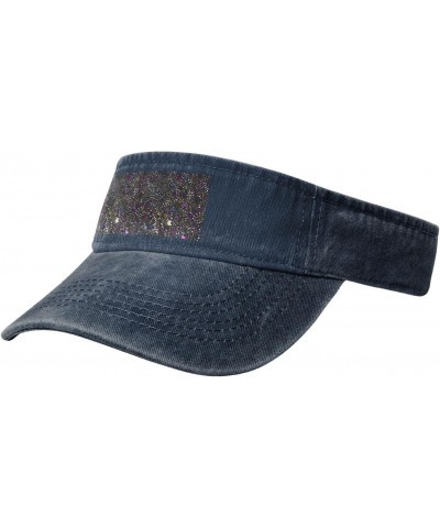 Glitter Sequin Spot Print Stylish Denim Open-Top Sun Hat for Everyday Wear and Sports $12.45 Sun Hats