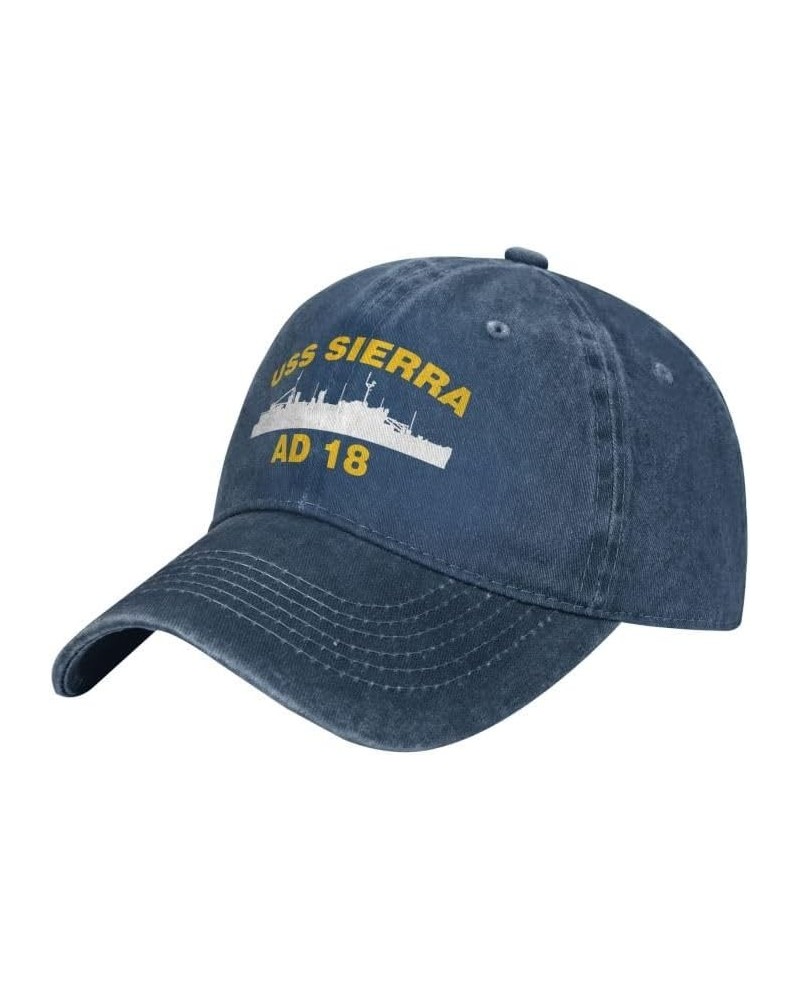 USS Sierra AD 18 Flag Baseball Caps Denim Hats Cowboy Knit hat Fisherman's hat Navy Blue $13.04 Baseball Caps